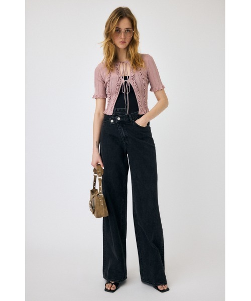 MOUSSY(マウジー)の「FRILL STRIPED カーディガン(カーディガン/ボレロ・レディース・ライトピンク/ライトブルー/グレー・FREE)」の22枚目の写真