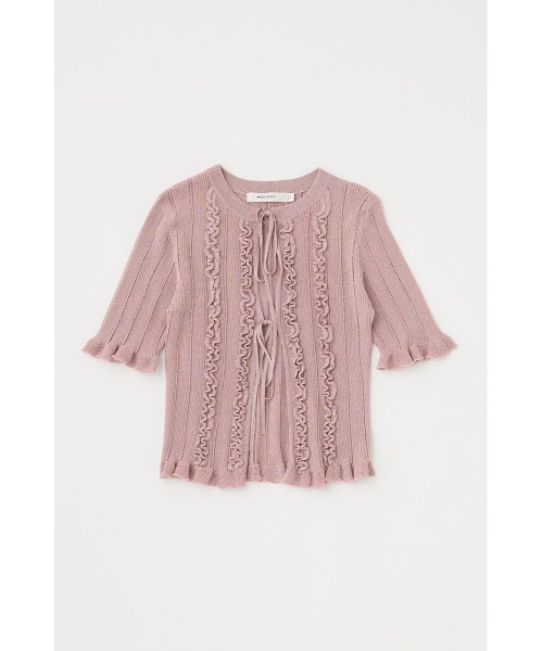 MOUSSY(マウジー)の「FRILL STRIPED カーディガン(カーディガン/ボレロ・レディース・ライトピンク/ライトブルー/グレー・FREE)」の17枚目の写真