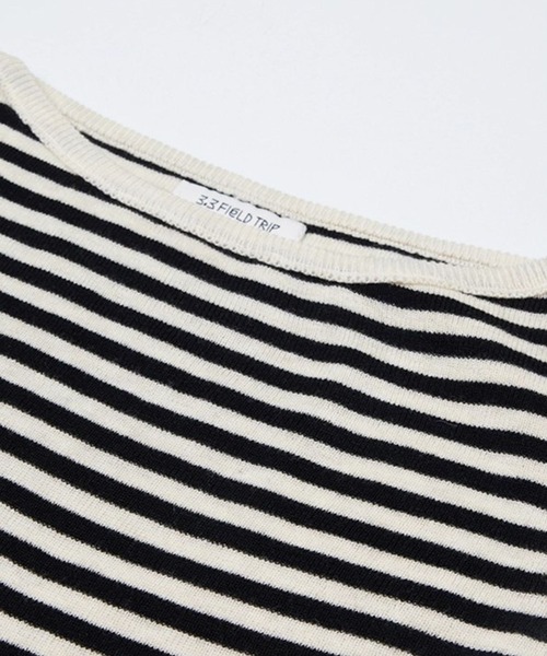 3.3 Field Trip （3.3フィールドトリップ）の「3.3 Field Trip／ボーダーノンスリーブ（Tシャツ/カットソー・レディース・ライトベージュ・FREE）」の4枚目の写真