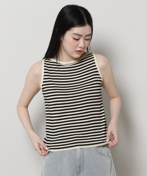 3.3 Field Trip （3.3フィールドトリップ）の「3.3 Field Trip／ボーダーノンスリーブ（Tシャツ/カットソー・レディース・ライトベージュ・FREE）」の22枚目の写真