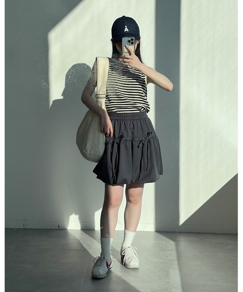 3.3 Field Trip （3.3フィールドトリップ）の「3.3 Field Trip／ボーダーノンスリーブ（Tシャツ/カットソー・レディース・ライトベージュ・FREE）」の6枚目の写真