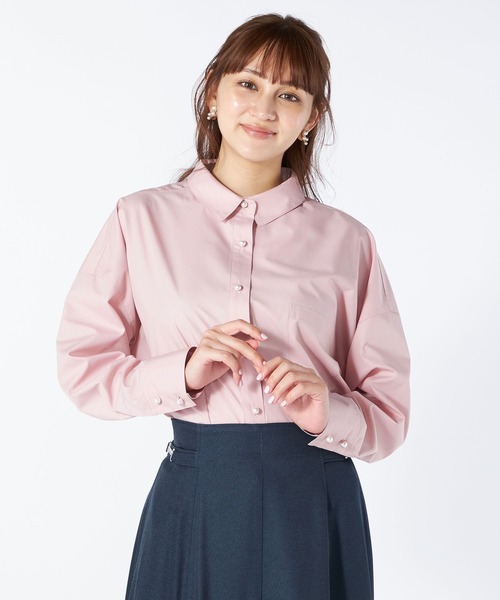 LAISSE PASSE（レッセパッセ）の「【美人百花6月号掲載】オーバーサイズシャツブラウス（シャツ/ブラウス・レディース・ライトブルー/アイボリー/スモークピンク・MEDIUM）」の3枚目の写真