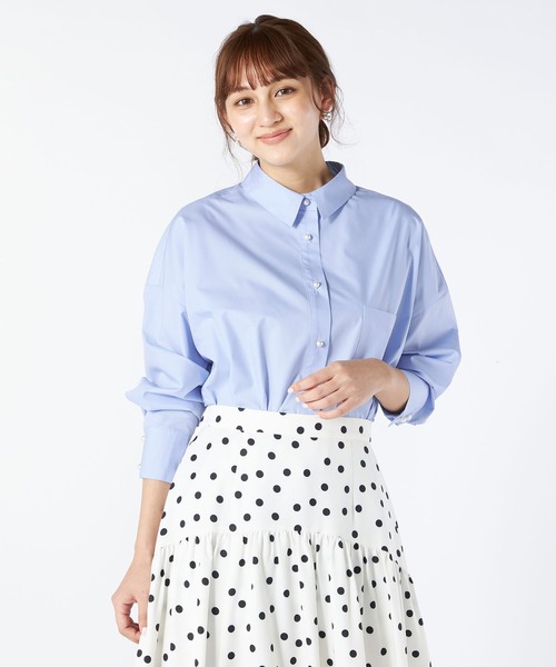 LAISSE PASSE（レッセパッセ）の「【美人百花6月号掲載】オーバーサイズシャツブラウス（シャツ/ブラウス・レディース・ライトブルー/アイボリー/スモークピンク・MEDIUM）」の21枚目の写真