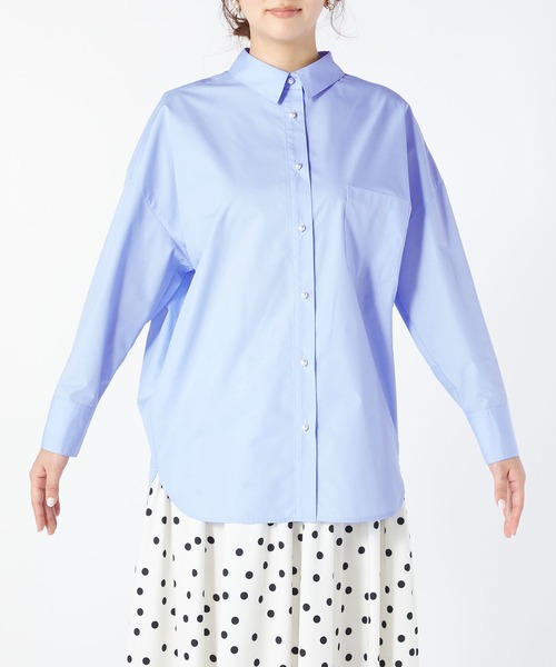 LAISSE PASSE（レッセパッセ）の「【美人百花6月号掲載】オーバーサイズシャツブラウス（シャツ/ブラウス・レディース・ライトブルー/アイボリー/スモークピンク・MEDIUM）」の17枚目の写真