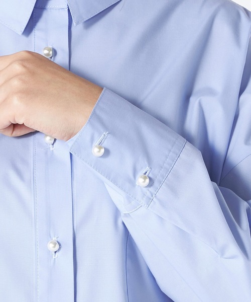 LAISSE PASSE（レッセパッセ）の「【美人百花6月号掲載】オーバーサイズシャツブラウス（シャツ/ブラウス・レディース・ライトブルー/アイボリー/スモークピンク・MEDIUM）」の15枚目の写真