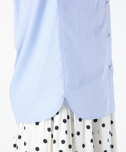 LAISSE PASSE（レッセパッセ）の「【美人百花6月号掲載】オーバーサイズシャツブラウス（シャツ/ブラウス・レディース・ライトブルー/アイボリー/スモークピンク・MEDIUM）」の14枚目の写真