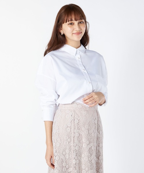 LAISSE PASSE（レッセパッセ）の「【美人百花6月号掲載】オーバーサイズシャツブラウス（シャツ/ブラウス・レディース・ライトブルー/アイボリー/スモークピンク・MEDIUM）」の11枚目の写真