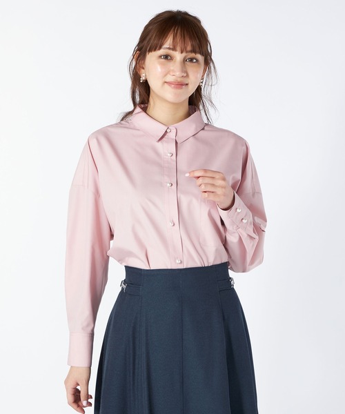 LAISSE PASSE（レッセパッセ）の「【美人百花6月号掲載】オーバーサイズシャツブラウス（シャツ/ブラウス・レディース・ライトブルー/アイボリー/スモークピンク・MEDIUM）」の7枚目の写真