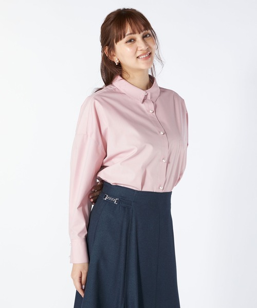 LAISSE PASSE（レッセパッセ）の「【美人百花6月号掲載】オーバーサイズシャツブラウス（シャツ/ブラウス・レディース・ライトブルー/アイボリー/スモークピンク・MEDIUM）」の6枚目の写真