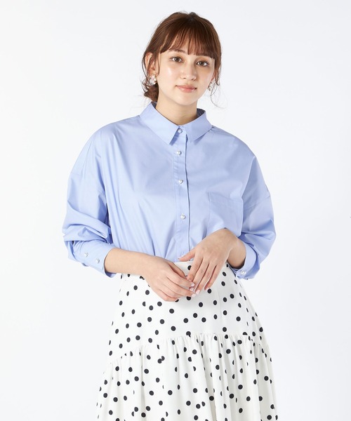 LAISSE PASSE（レッセパッセ）の「【美人百花6月号掲載】オーバーサイズシャツブラウス（シャツ/ブラウス・レディース・ライトブルー/アイボリー/スモークピンク・MEDIUM）」の20枚目の写真