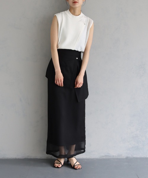 Rest&Recreation アンバランスレイヤードニットトップス バイカラーレイヤードニットトップス – pium