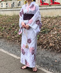 コラージュガリャルダガランテ 藤の花柄　浴衣・帯　2点セット 84603123b_384_d_215.jpg