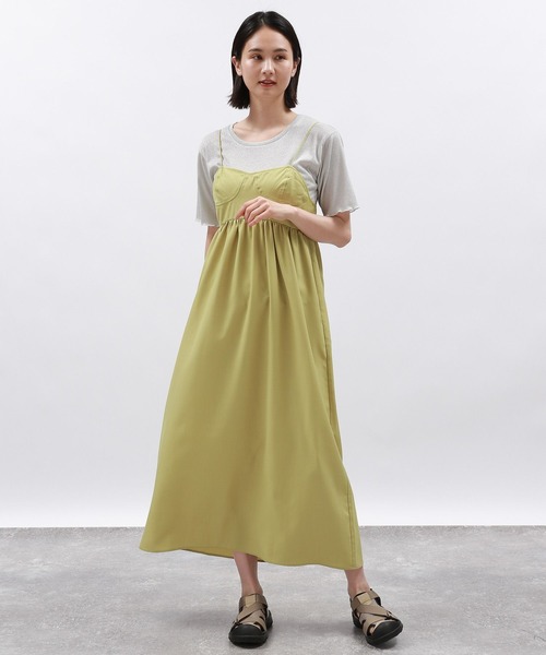 LAKOLE(ラコレ)の「ブラカットキャミワンピース / 127588(ワンピース・レディース・ブラック/イエロー系9/グリーン系4・SMALL/MEDIUM)」の3枚目の写真