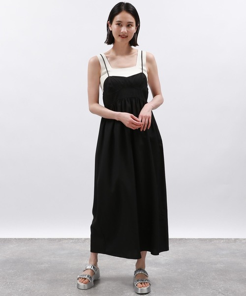 LAKOLE(ラコレ)の「ブラカットキャミワンピース / 127588(ワンピース・レディース・ブラック/イエロー系9/グリーン系4・SMALL/MEDIUM)」の2枚目の写真