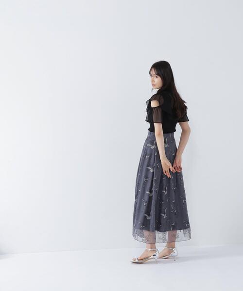 NATURAL BEAUTY BASIC(ナチュラルビューティーベーシック)の「◇ラッフルシアースリーブニット(ニット/セーター・レディース・オレンジ/ブラック/ブルー/オフホワイト・FREE)」の6枚目の写真