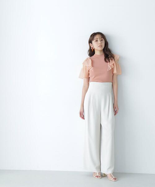 NATURAL BEAUTY BASIC(ナチュラルビューティーベーシック)の「◇ラッフルシアースリーブニット(ニット/セーター・レディース・オレンジ/ブラック/ブルー/オフホワイト・FREE)」の18枚目の写真