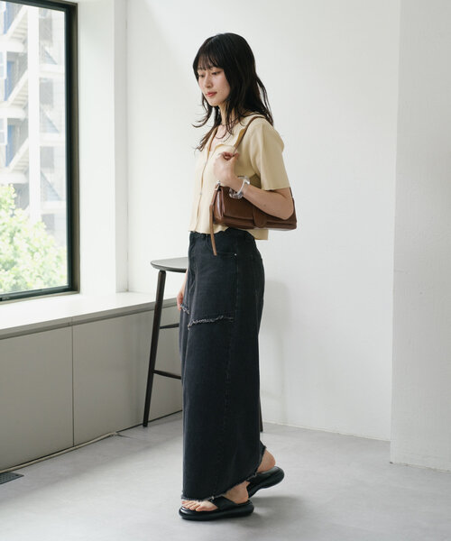 Kastane（カスタネ）の「【2WAY】ダメージポロニット（ポロシャツ・レディース・アイボリー/ブルー/レッド・FREE）」の21枚目の写真