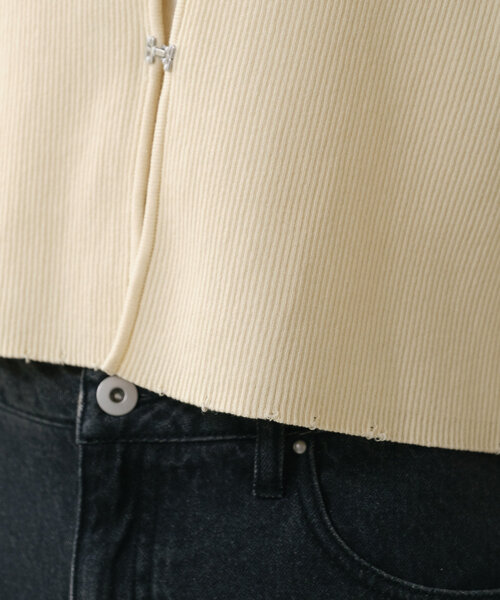 Kastane（カスタネ）の「【2WAY】ダメージポロニット（ポロシャツ・レディース・アイボリー/ブルー/レッド・FREE）」の13枚目の写真