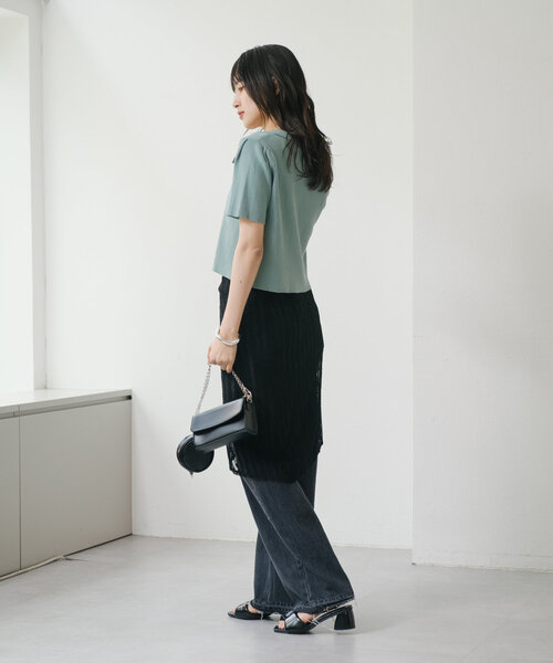 Kastane（カスタネ）の「【2WAY】ダメージポロニット（ポロシャツ・レディース・アイボリー/ブルー/レッド・FREE）」の5枚目の写真