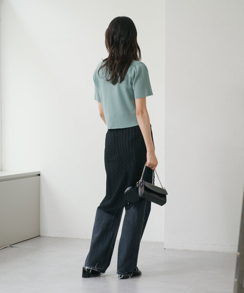 Kastane（カスタネ）の「【2WAY】ダメージポロニット（ポロシャツ・レディース・アイボリー/ブルー/レッド・FREE）」の4枚目の写真