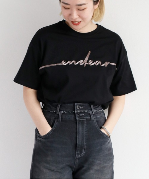 cepo(セポ)の「リボンテープ刺繍ロゴTee(Tシャツ/カットソー・レディース・ブラック/グレー/オフホワイト・M)」の2枚目の写真