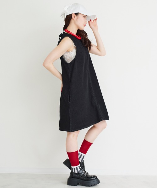 Narcissus（ナルシス）の「【Narcissus】デニムワンピース（ワンピース・レディース・ブラック/その他・FREE）」の4枚目の写真
