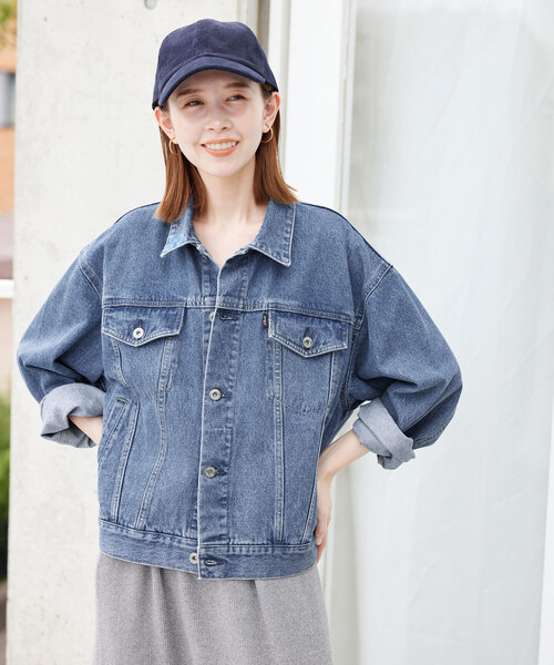 SLOBE IENA(スローブイエナ)の「《WEB限定/追加》LE DENIM ボクシートラッカーデニムジャケット(デニムジャケット・レディース・ブルー・FREE)」の19枚目の写真