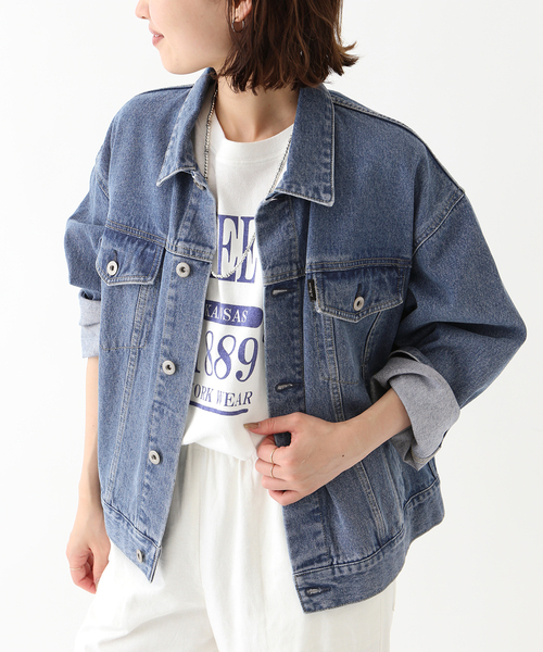 SLOBE IENA(スローブイエナ)の「《WEB限定/追加》LE DENIM ボクシートラッカーデニムジャケット(デニムジャケット・レディース・ブルー・FREE)」の13枚目の写真