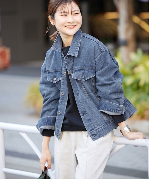 SLOBE IENA(スローブイエナ)の「《WEB限定/追加》LE DENIM ボクシートラッカーデニムジャケット(デニムジャケット・レディース・ブルー・FREE)」の6枚目の写真