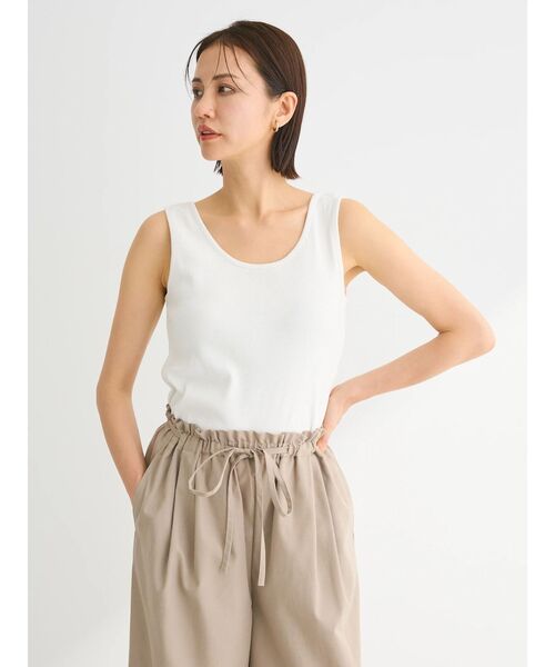 Green　Parks（グリーンパークス）の「BEST PRICE 2WAYリブタンクトップ（タンクトップ・レディース・チャコールグレー/ブラック/ホワイト/ホワイト系その他2・FREE）」の14枚目の写真