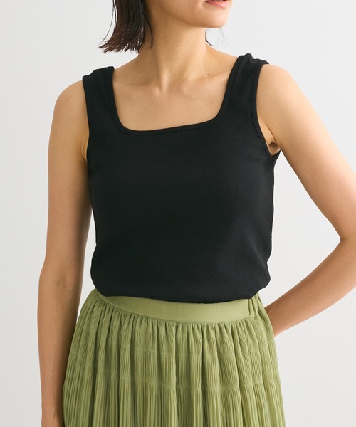 Green　Parks（グリーンパークス）の「BEST PRICE 2WAYリブタンクトップ（タンクトップ・レディース・チャコールグレー/ブラック/ホワイト/ホワイト系その他2・FREE）」の4枚目の写真