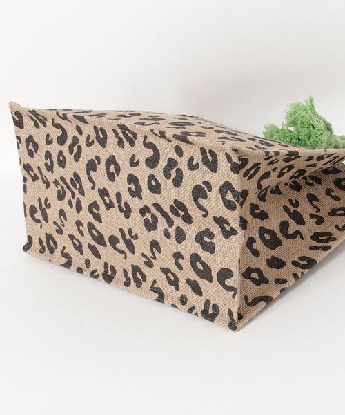 HusHusH（ハッシュアッシュ）の「HusHusH 軽量 スクエア ジュートバッグ（ハンドバッグ・レディース・ベージュ/レオパード/ゼブラ・フリー）」の5枚目の写真