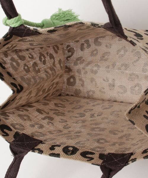 HusHusH（ハッシュアッシュ）の「HusHusH 軽量 スクエア ジュートバッグ（ハンドバッグ・レディース・ベージュ/レオパード/ゼブラ・フリー）」の6枚目の写真