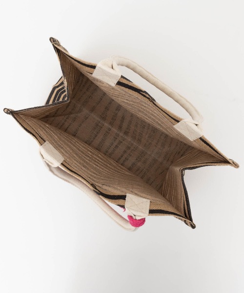 HusHusH（ハッシュアッシュ）の「HusHusH 軽量 スクエア ジュートバッグ（ハンドバッグ・レディース・ベージュ/レオパード/ゼブラ・フリー）」の10枚目の写真