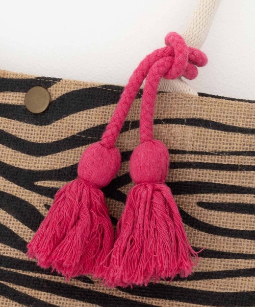 HusHusH（ハッシュアッシュ）の「HusHusH 軽量 スクエア ジュートバッグ（ハンドバッグ・レディース・ベージュ/レオパード/ゼブラ・フリー）」の11枚目の写真