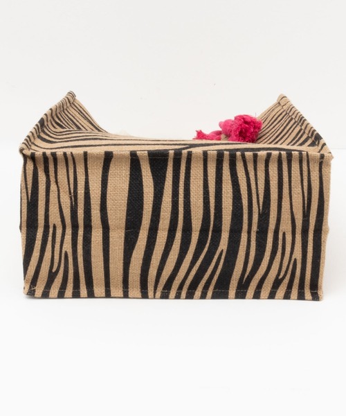 HusHusH（ハッシュアッシュ）の「HusHusH 軽量 スクエア ジュートバッグ（ハンドバッグ・レディース・ベージュ/レオパード/ゼブラ・フリー）」の9枚目の写真