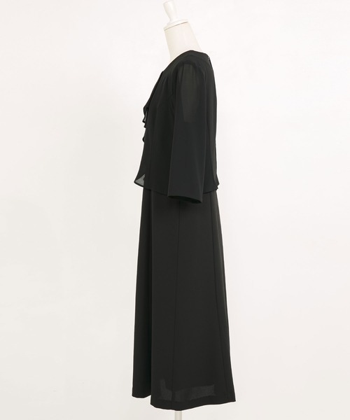 ブラックフォーマルワンピース【M/L/LL/3L/4L】（ワンピース