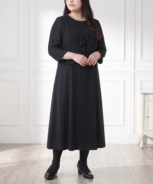 Diable baiser(ディアブルベーゼ)の「ブラックフォーマルワンピース【M/L/LL/3L/4L】(ワンピース・レディース・ブラック・3L/MEDIUM/4L/LL/LARGE)」の18枚目の写真