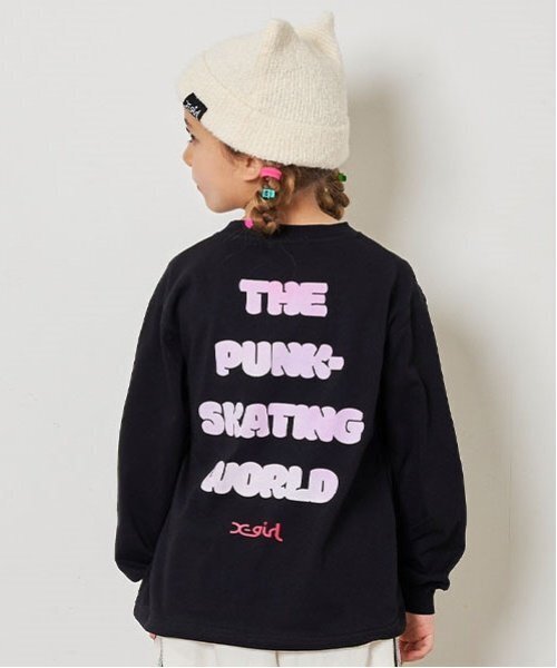 X-girl Stages（エックスガールステージス）の「バックロゴ長袖Tシャツ（Tシャツ/カットソー・キッズ・ブラック/オフホワイト/マルチ・130cm/100cm/140cm/120cm/110cm/80ｃｍ/90cm）」の3枚目の写真