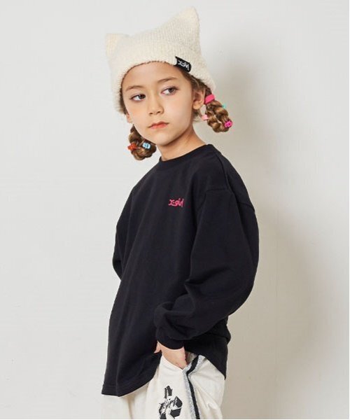 X-girl Stages（エックスガールステージス）の「バックロゴ長袖Tシャツ（Tシャツ/カットソー・キッズ・ブラック/オフホワイト/マルチ・130cm/100cm/140cm/120cm/110cm/80ｃｍ/90cm）」の11枚目の写真