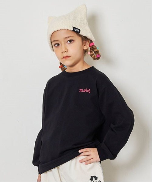 X-girl Stages（エックスガールステージス）の「バックロゴ長袖Tシャツ（Tシャツ/カットソー・キッズ・ブラック/オフホワイト/マルチ・130cm/100cm/140cm/120cm/110cm/80ｃｍ/90cm）」の13枚目の写真