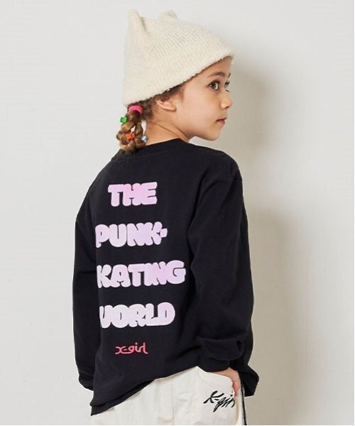 X-girl Stages（エックスガールステージス）の「バックロゴ長袖Tシャツ（Tシャツ/カットソー・キッズ・ブラック/オフホワイト/マルチ・130cm/100cm/140cm/120cm/110cm/80ｃｍ/90cm）」の14枚目の写真