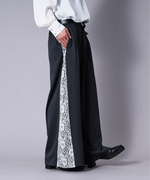 Ellno Loset(エルノロゼット)の「【25SS新カラー追加】サイドレースキリカエワイドパンツ(その他パンツ・メンズ・ブルーグリーン/ブラック/パープル/パープル系その他/グリーン/ブラック系その他/アイボリー/ブルー系その他・X-SMALL/SMALL/MEDIUM/LARGE)」の15枚目の写真