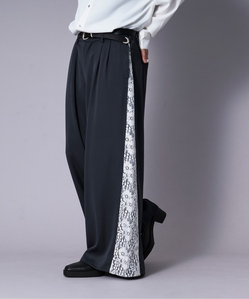 Ellno Loset(エルノロゼット)の「【25SS新カラー追加】サイドレースキリカエワイドパンツ(その他パンツ・メンズ・ブルーグリーン/ブラック/パープル/パープル系その他/グリーン/ブラック系その他/アイボリー/ブルー系その他・X-SMALL/SMALL/MEDIUM/LARGE)」の13枚目の写真