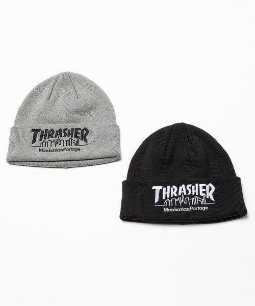 Manhattan Portage（マンハッタンポーテージ）の「Manhattan Portage/マンハッタンポーテージ ビーニー "THRASHERコラボレーション" COTTON KINIT WATCH MP266（ニットキャップ/ビーニー・メンズ・ブラック/グレー・FREE）」の13枚目の写真