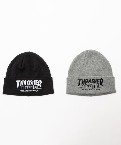 Manhattan Portage（マンハッタンポーテージ）の「Manhattan Portage/マンハッタンポーテージ ビーニー "THRASHERコラボレーション" COTTON KINIT WATCH MP266（ニットキャップ/ビーニー・メンズ・ブラック/グレー・FREE）」の14枚目の写真