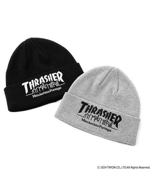 Manhattan Portage（マンハッタンポーテージ）の「Manhattan Portage/マンハッタンポーテージ ビーニー "THRASHERコラボレーション" COTTON KINIT WATCH MP266（ニットキャップ/ビーニー・メンズ・ブラック/グレー・FREE）」の12枚目の写真