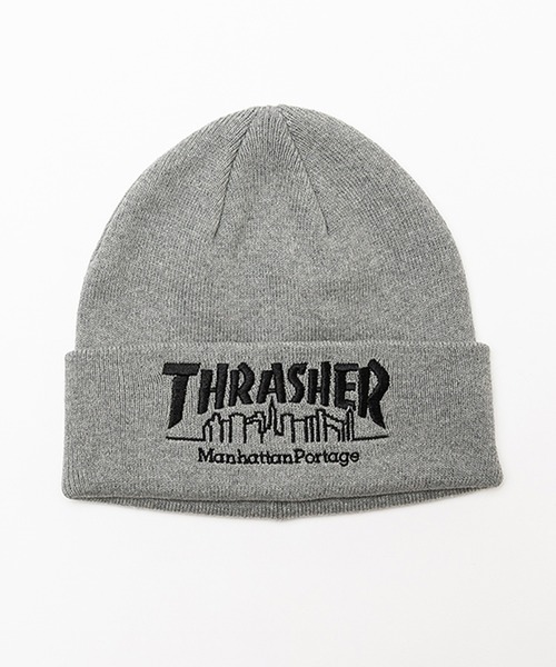 Manhattan Portage（マンハッタンポーテージ）の「Manhattan Portage/マンハッタンポーテージ ビーニー "THRASHERコラボレーション" COTTON KINIT WATCH MP266（ニットキャップ/ビーニー・メンズ・ブラック/グレー・FREE）」の7枚目の写真