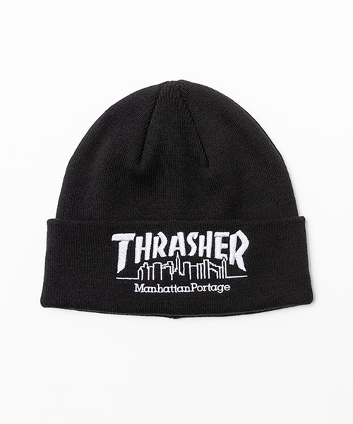 Manhattan Portage（マンハッタンポーテージ）の「Manhattan Portage/マンハッタンポーテージ ビーニー "THRASHERコラボレーション" COTTON KINIT WATCH MP266（ニットキャップ/ビーニー・メンズ・ブラック/グレー・FREE）」の6枚目の写真