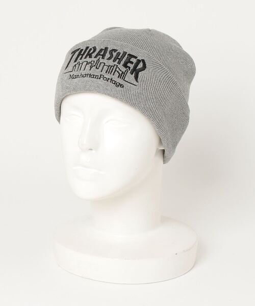 Manhattan Portage（マンハッタンポーテージ）の「Manhattan Portage/マンハッタンポーテージ ビーニー "THRASHERコラボレーション" COTTON KINIT WATCH MP266（ニットキャップ/ビーニー・メンズ・ブラック/グレー・FREE）」の16枚目の写真